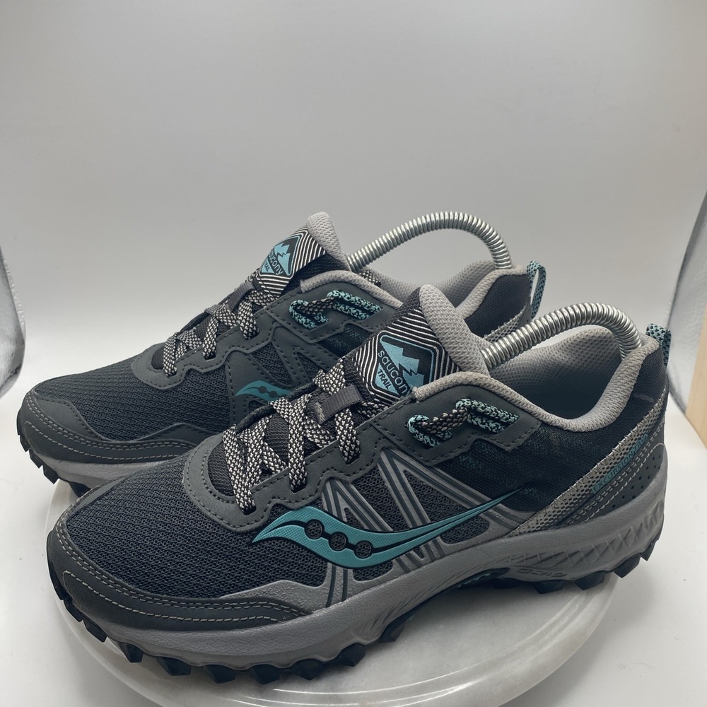 Saucony Shoes Womens 8 Excursion Trail Running Gray Turquoise Versafoam xt-900